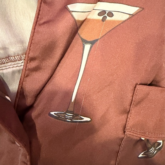 Show Me Your Mumu Satin Brown Espresso Martini Printed Pajama Set Size Large - Picture 5 of 5